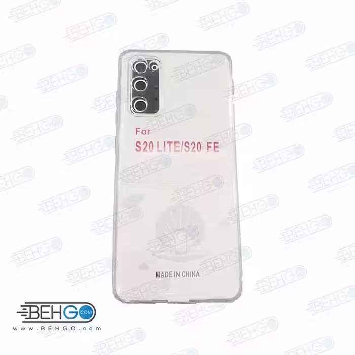 قاب گوشی S20 FE و S20 Lite کاور S20FE قاب سامسونگ S20 FE گارد ژله ای با محافظ لنز دوربین گوشی موبایل سامسونگ Clear Cover Camera Protection Case For Samsung Galaxy S20 Lite / S20FE