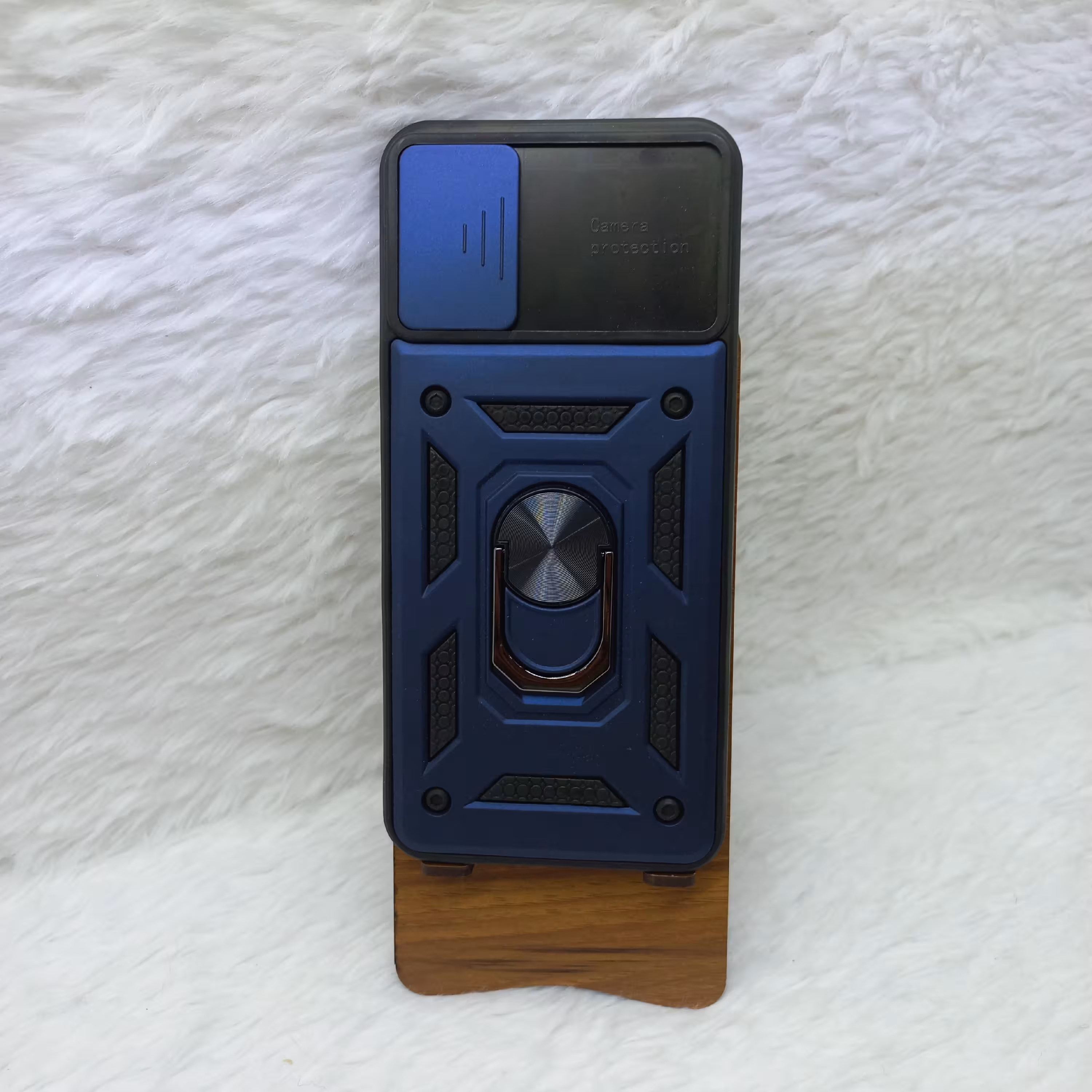 گارد بتمنی گوشی Samsung A03s با محافظ لنز کشویی  رنگ آبی