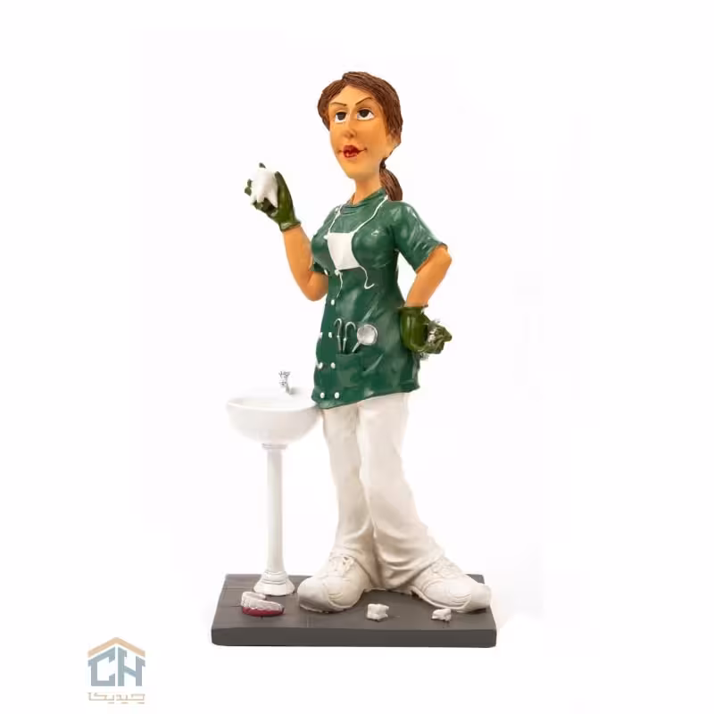 مجسمه دندانپزشک زن گلدکیش طرح کمیک مدل 4872