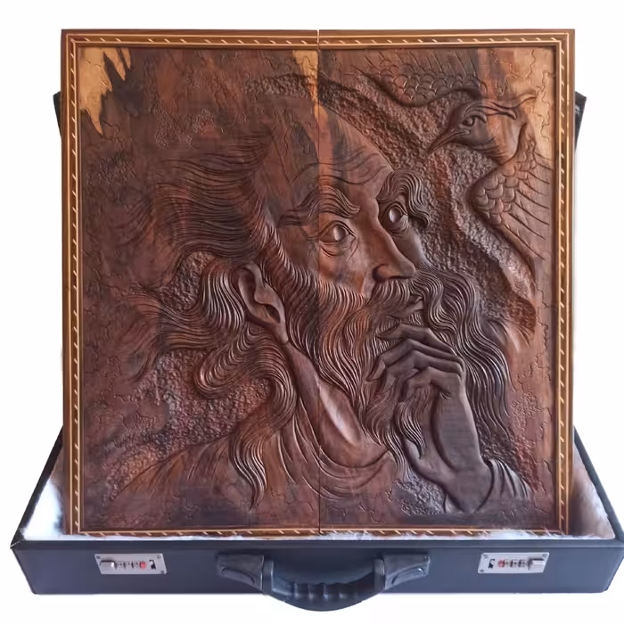 تخته نرد معرق منبت چوبی طرح حافظ کد 101921