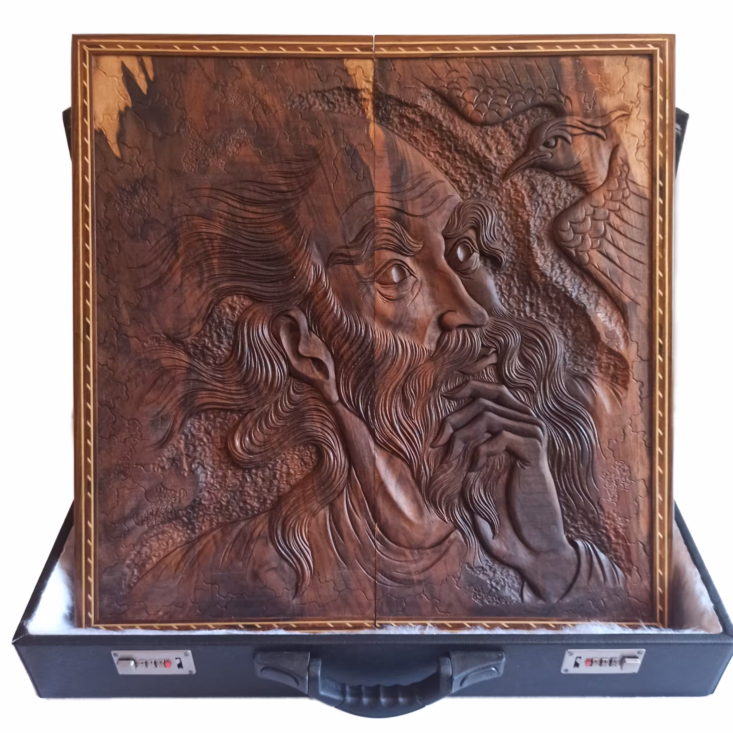 تخته نرد معرق منبت چوبی طرح حافظ کد 101921