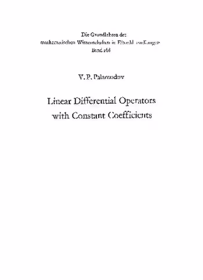 خرید و دانلود نسخه کامل کتاب Linear Differential Operators with Constant Coefficients