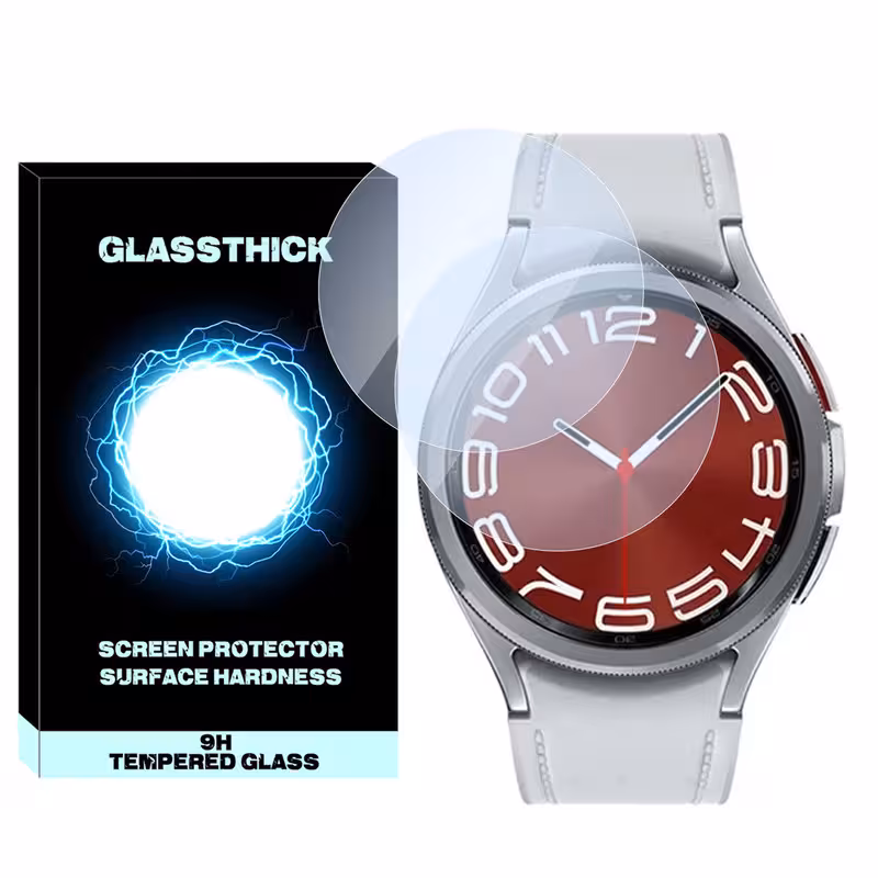 محافظ صفحه نمایش شیشه‌ای گلستیک مدل SH-GL مناسب برای ساعت هوشمند سامسونگ Galaxy watch 6 Classic 47mm بسته دو عددی