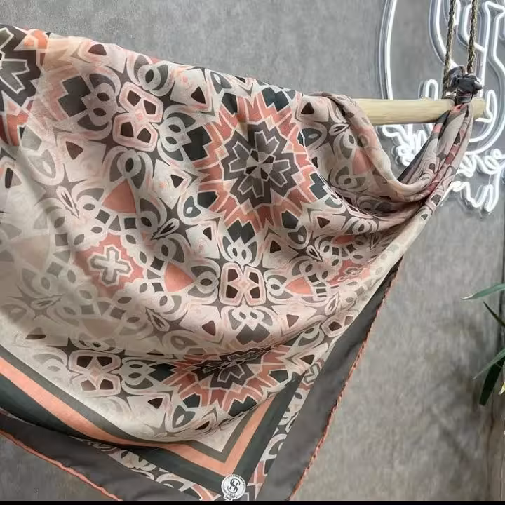 روسری سوپر نخ دور دست دوز قواره 100