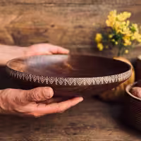 ظرف چوبی مدل دفرمه گردو کد 0100114