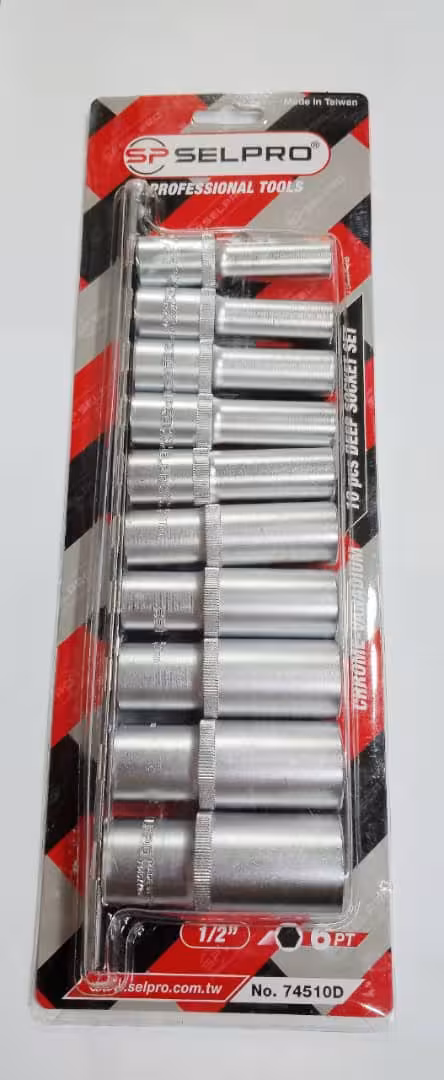 ریل بکس درایو 1/2 بلند شش پر سلپرو (سایز 10-24) مدل NO.74510D تایوان اصل SELPRO