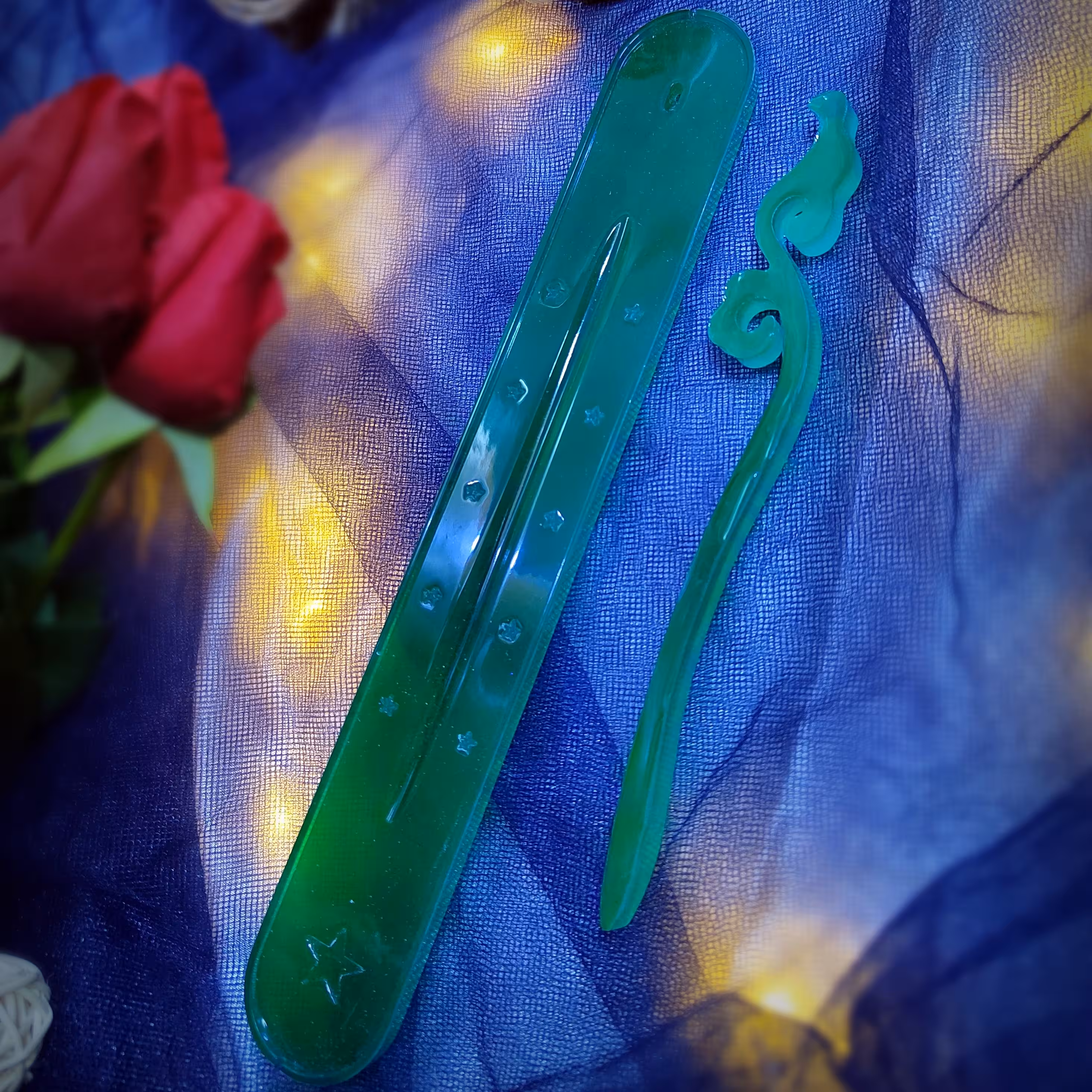 جاعودی و گیره مو تمام رزین طرح یشم