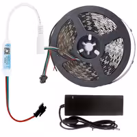 ریسه ال ای دی مدل موزیکال ws2811-6022-app621 طول 5 متر