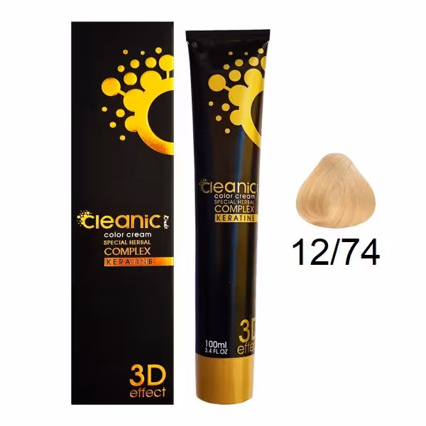 رنگ مو کلینیک کیندی شماره 12.74 رنگ عسلی خیلی روشن