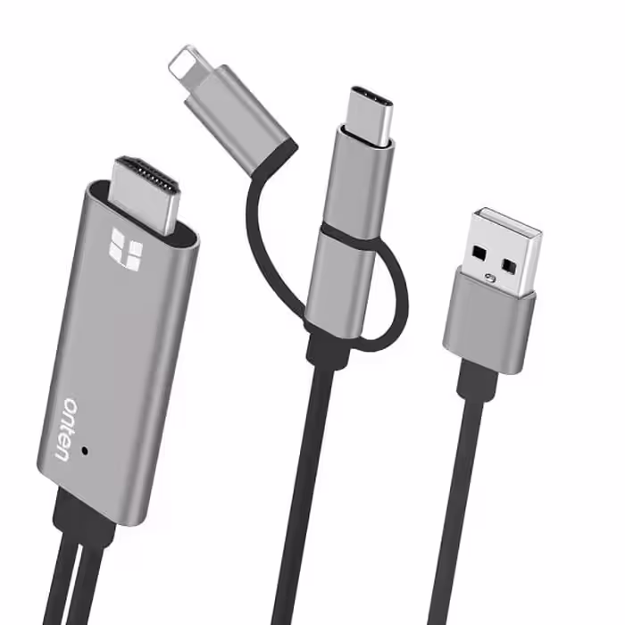 کابل HDMI سه کاره آنتن مدل ONTEN OTN-7537A FOR LIGHTNING/TYPE C/MICRO