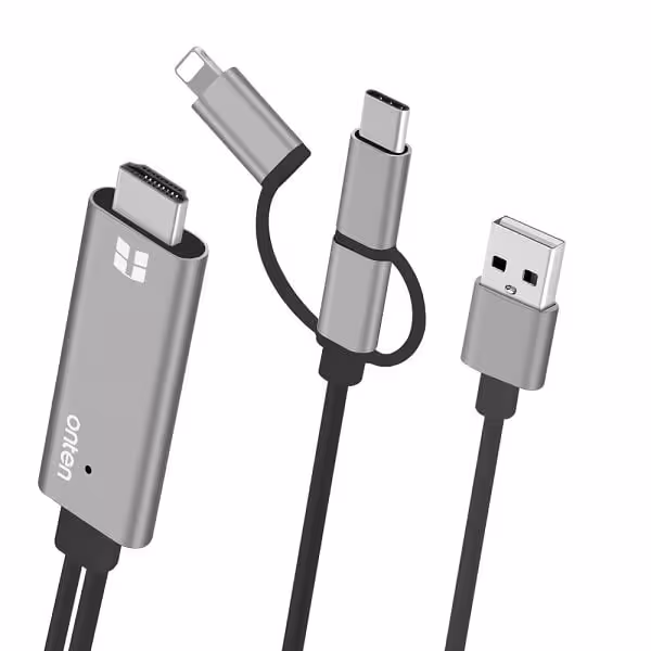 کابل HDMI سه کاره آنتن مدل ONTEN OTN-7537A FOR LIGHTNING/TYPE C/MICRO