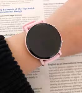 ساعت ال ای دی گرد صورتی دو کلید