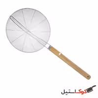 توری استیل دسته چوبی صاف سایز 30