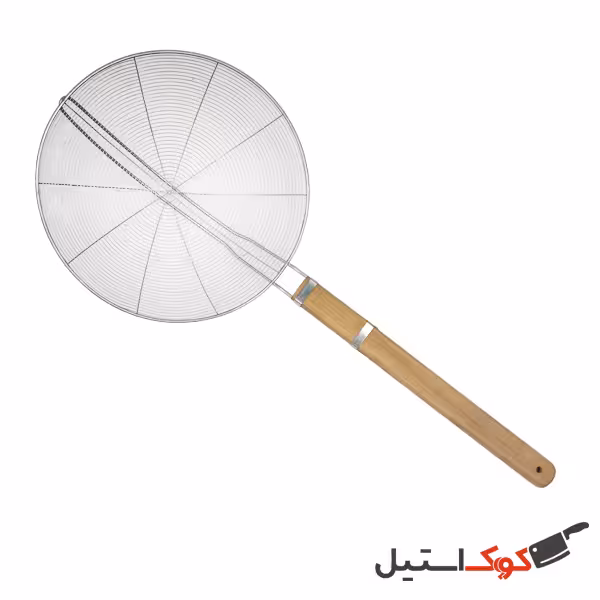 توری استیل دسته چوبی صاف سایز 30