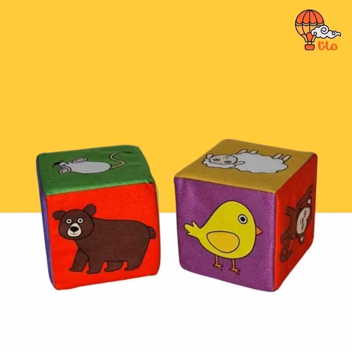 کتاب پارچه ای جانوران (مکعب 2تایی)