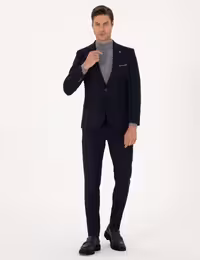 کت و شلوار مردانه سرمه ای پیرکاردین