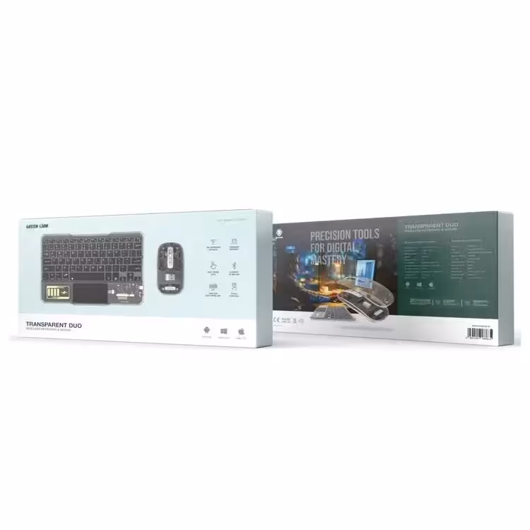 کیبورد و ماوس بی سیم گرین لاین مدل Transparent Duo