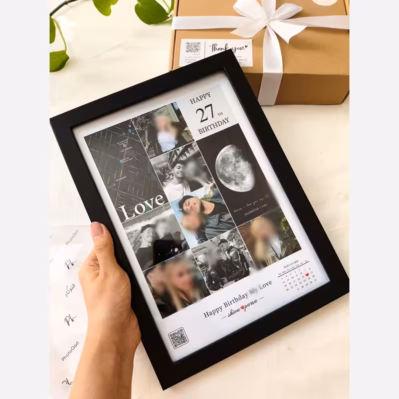 تابلو موزیکال کلاژ تولد با عدد دلخواه (پس کرایه)