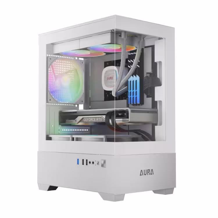 کیس گیم دیاس GAMDIAS AURA GC9M WHITE ARGB GAMING CASE