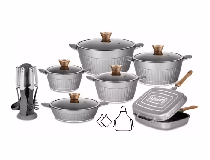 سرویس قابلمه 22 پارچه چدن گرانیت لاوارو مدل 6022