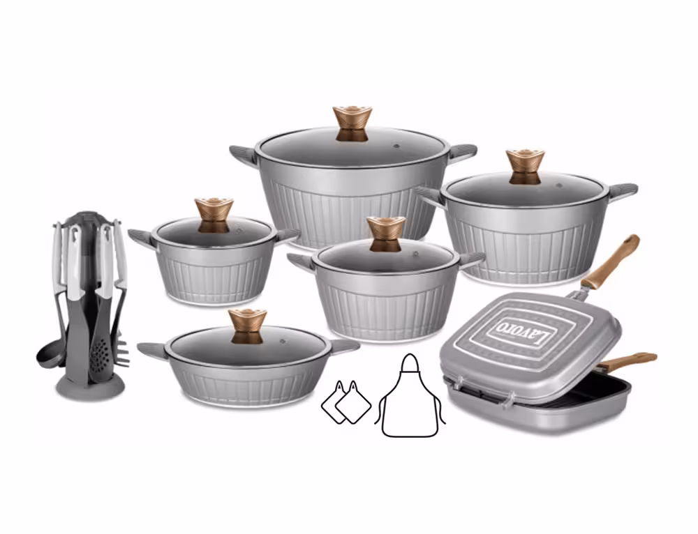 سرویس قابلمه 22 پارچه چدن گرانیت لاوارو مدل 6022