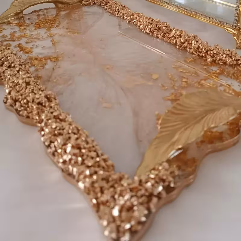 سینی پذیرایی رزینی طرح دسته پر