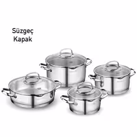 سرویس قابلمه استیل 8 پارچه Korkmaz مدل Steama A1999 ترکیه
