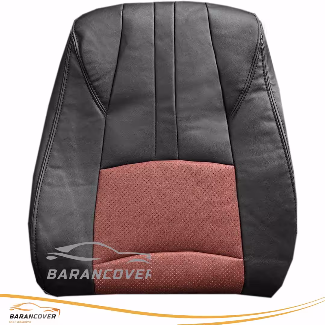 روکش صندلی فردا موتور FMC 511 چرم رنگ مشکی زرشکی