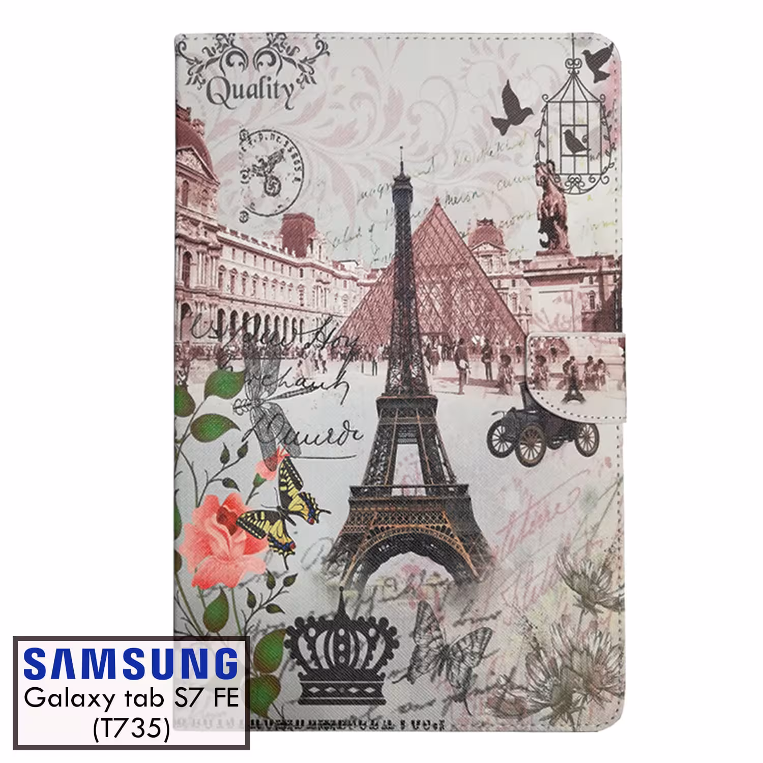 کیف کلاسوری طرح ایفل | تبلت سامسونگ Tab S7 FE (T730-T735)