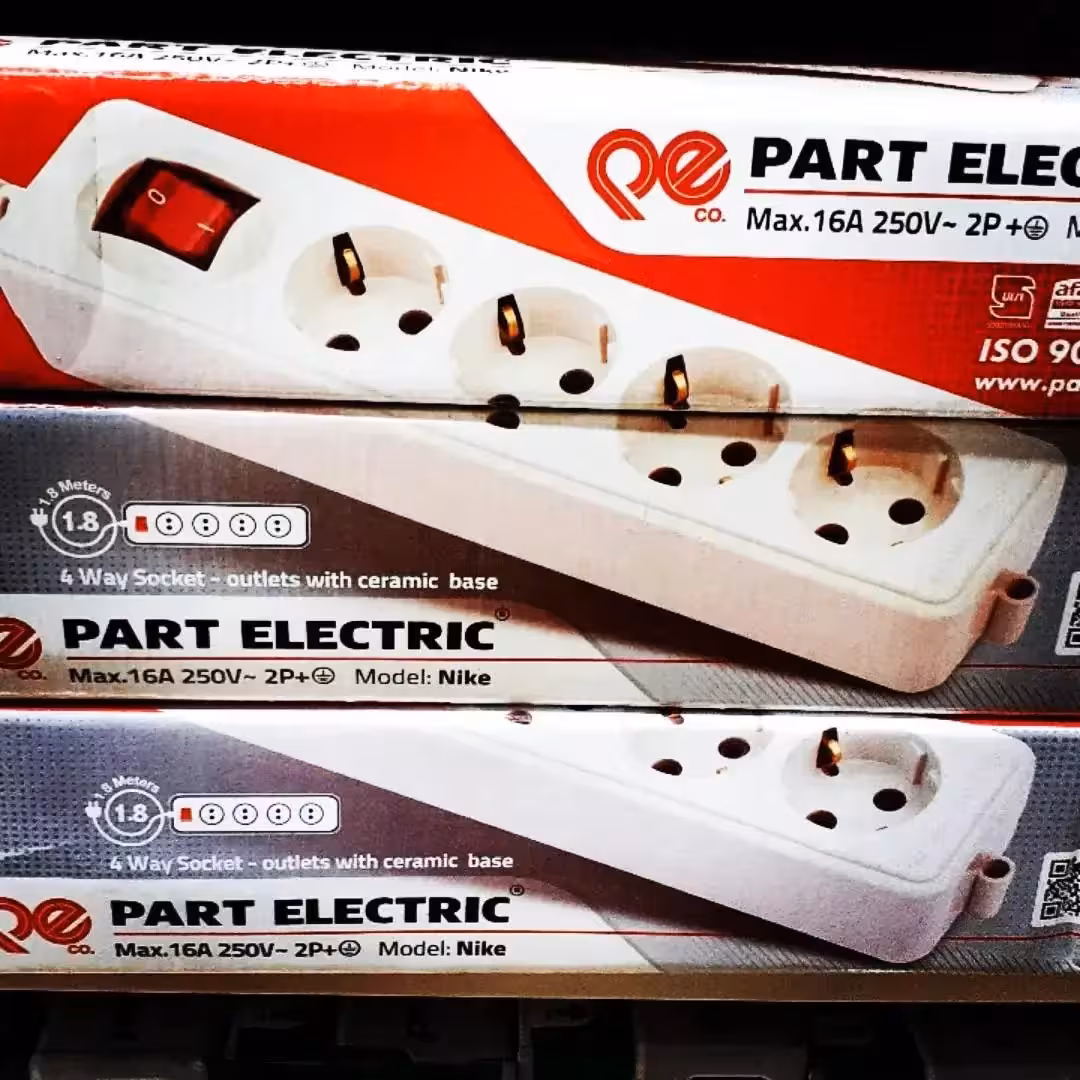 سیم سیار پارت الکتریک چهارخانه  کابل 1.8  متری نیک 