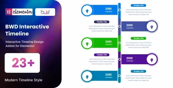 دانلود افزونه BWD Interactive Timeline برای المنتور