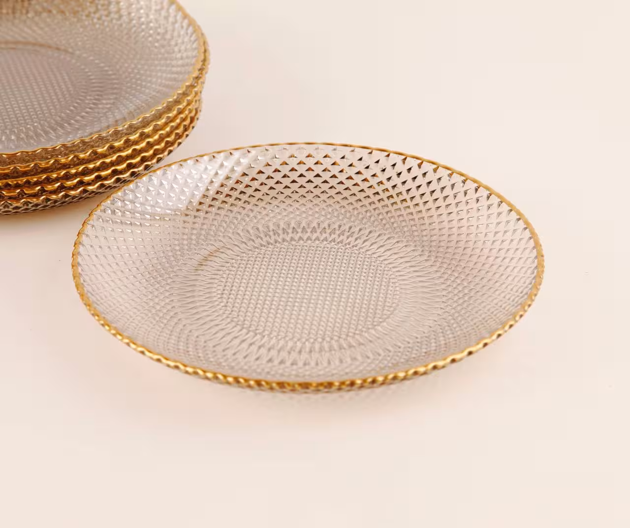 پیش دستی بلور لب طلا پیکسل آسا