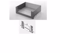 لوازم اینر بلند با فرانت شیشه (لوازم کشو سوپری بلند) یونی هوپر کد 6101E4.170_6103E2