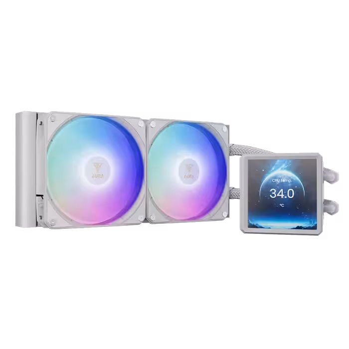 خنک کننده پردازنده گیم دیاس AURA GL240 LCD White | فروشگاه گیمینگ تکاف