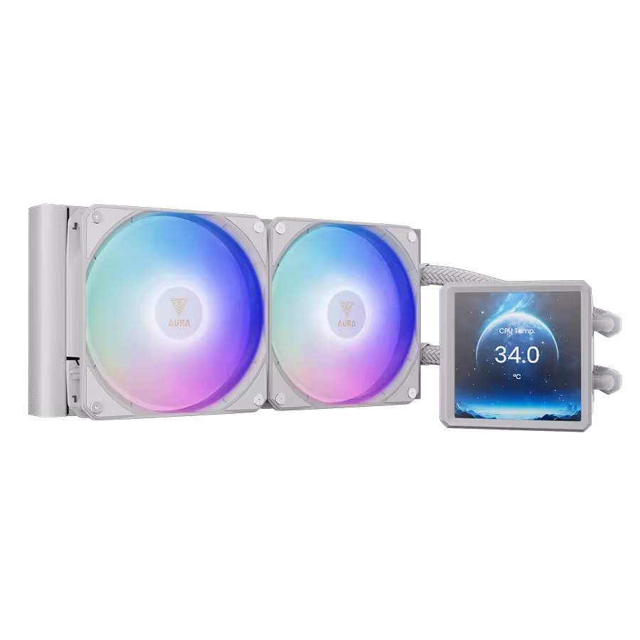 خنک کننده پردازنده گیم دیاس AURA GL240 LCD White | فروشگاه گیمینگ تکاف