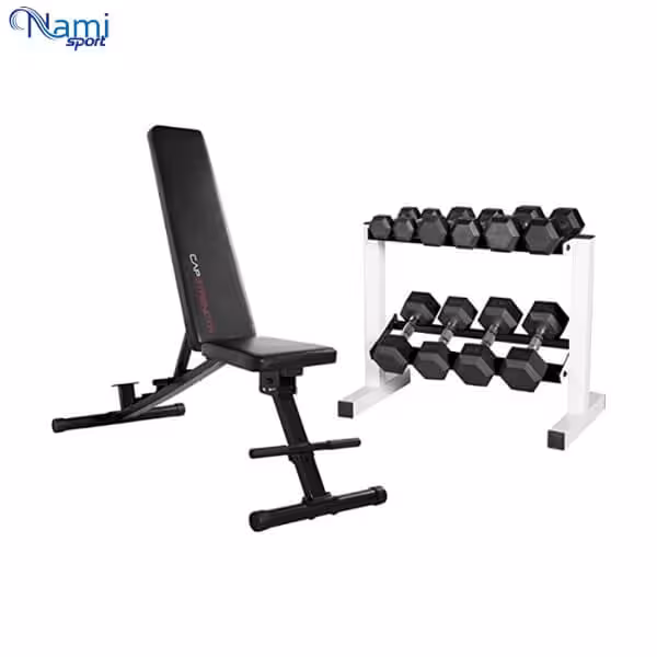 رک دمبل و میز مدرج HOME GYM