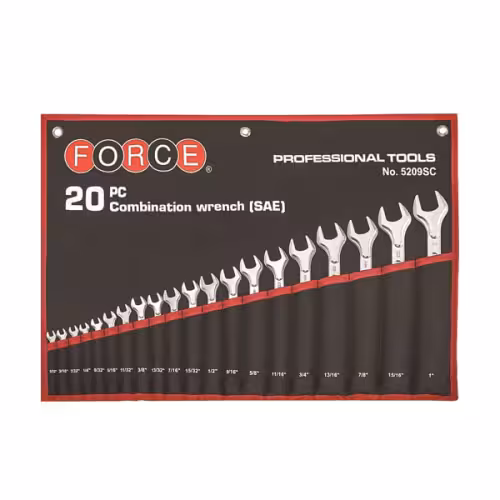 ست آچار یکسر تخت یکسر رینگ فورس اینچی 20 عددی مدل 5209SC