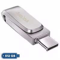 فلش مموری سن دیسک مدل Ultra Dual Drive Luxe ظرفیت 512 گیگابایت با رابط USB 3.2، USB-C