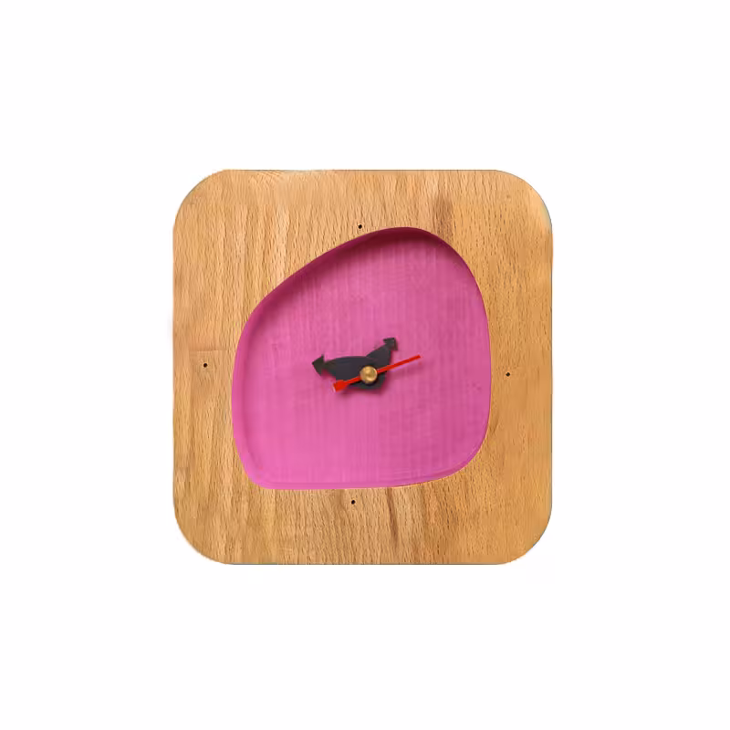 ساعت رومیزی  پرکار چوبی ساده (سرخ -آبی)