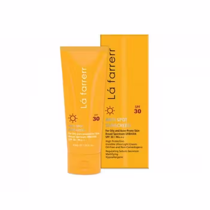 لافارر کرم ضدآفتاب و ضدلک SPF30 بی رنگ پوست چرب40 میلی لیتر - داروکاو