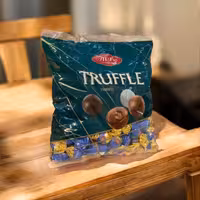 ترافل گرد مغزدار پذیرایی ABK با مغز بیسکوییت شیری