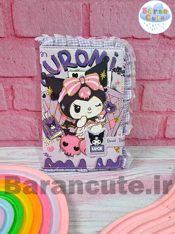 دفتر فانتزی توردار مگنتی داخل طرح دار طرح کورومی