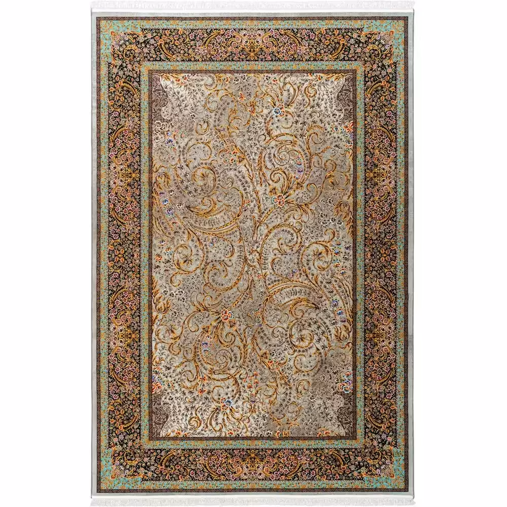 فرش 1500 شانه طرح دستباف 2000005160 نقره ای