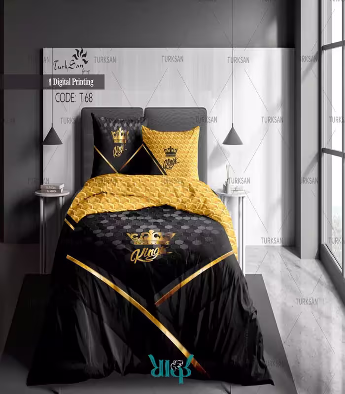 روتختی مشکی طرح کینگ یک نفره کد T68