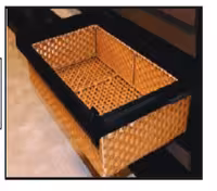 سبد حصیری ریلی داخل کمد رنگ مشکی طرح ایتالین سایز 90 فانتونی کد J538