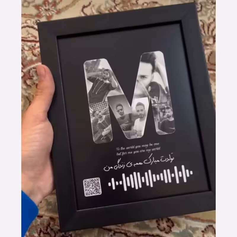 تابلو موزیکال کلاژ حروف اسم در سایز های مختلف