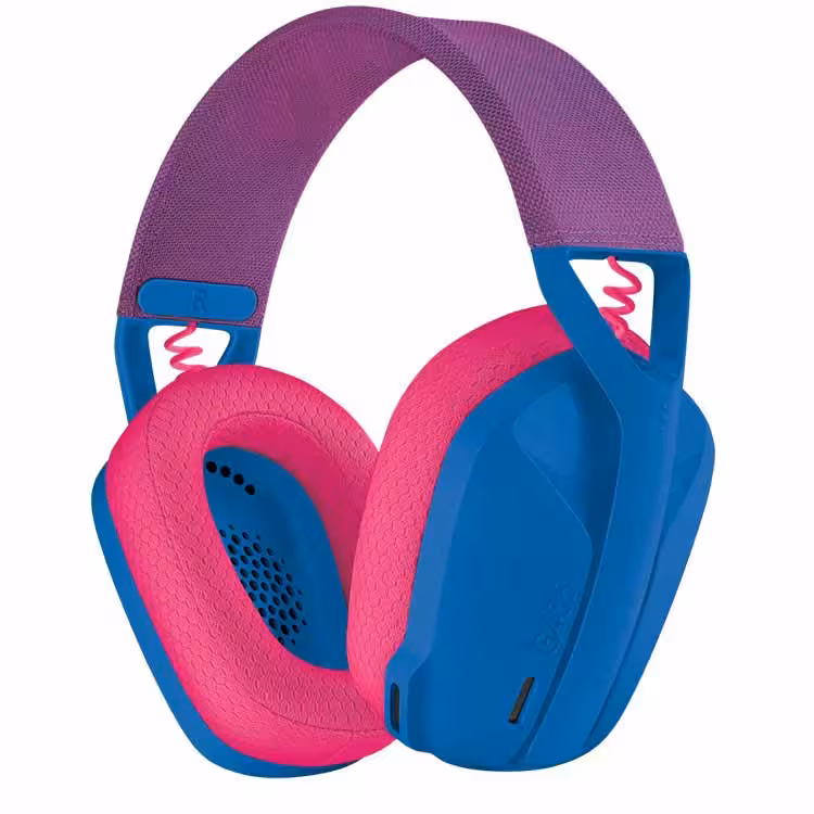 هدست بی سیم لاجیتک Headset Logitech G435 Wireless Pink-Blue