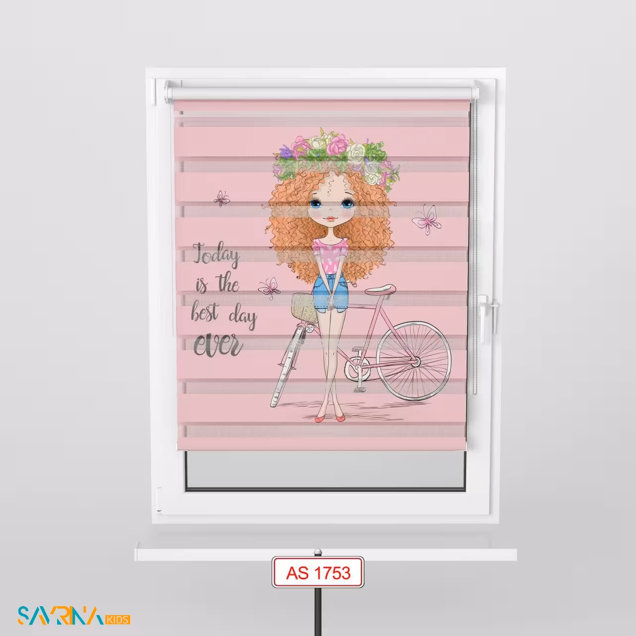 پرده زبرا بچگانه طرح پرنسس مو فرفری کد AS1753