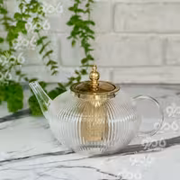 قوری پیرکس شیار دار 1000 میل در طلایی