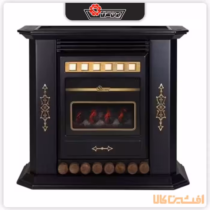 بخاری دودکش دار ایران شرق مدل 25000 (بنیامین CH250) طرح چوب مشکی